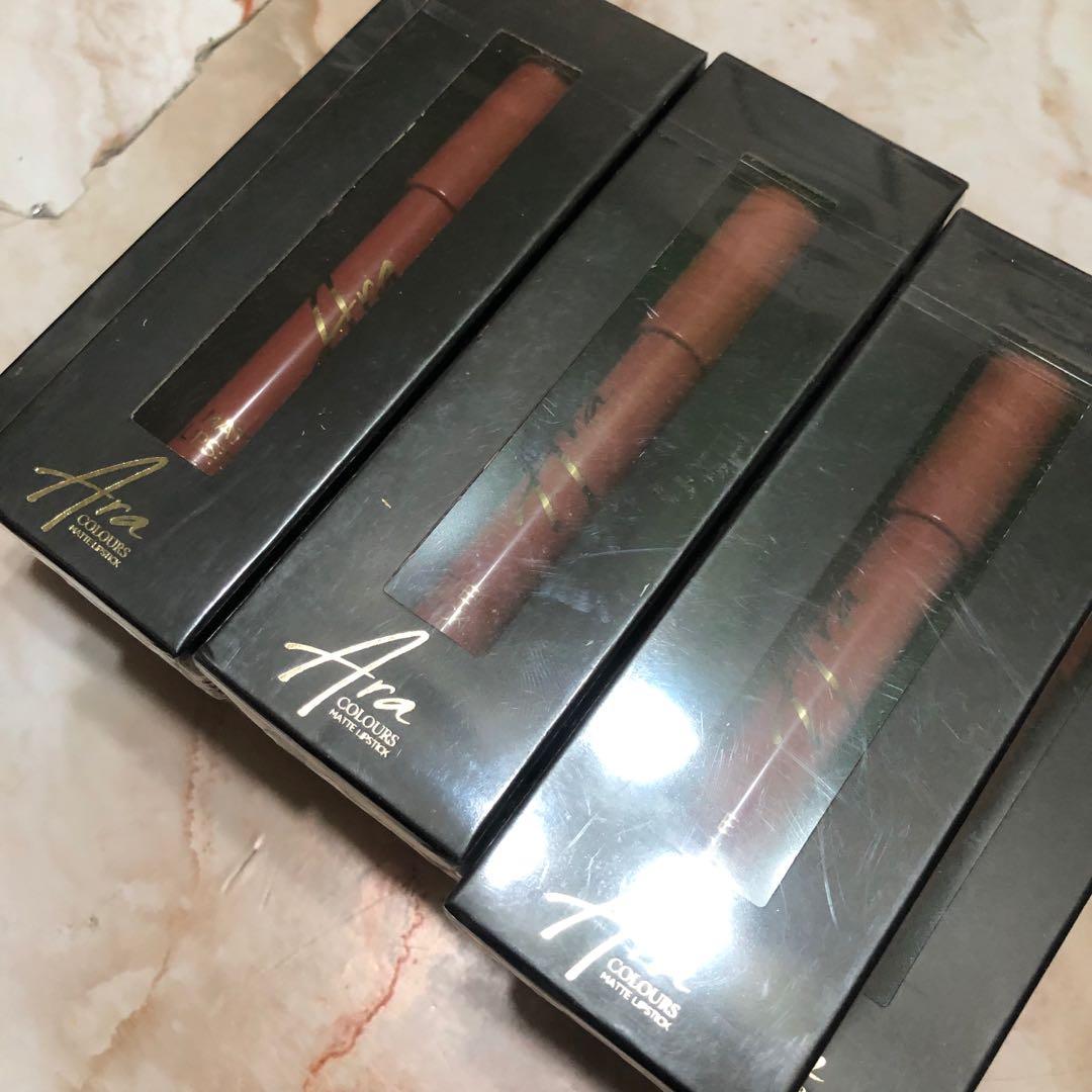 AUSTRIA Shade - Ara Colors Makeup Matte Lipstick (Category: Makeup) located in Manila. Submitted by itsqueen__ (Listing ID 1150673596, Image 2). Description: ❗️BRAND NEW ❗️ shade: AUSTRIA 11 PCS AVAILABLE 80 lp if 4pcs above .