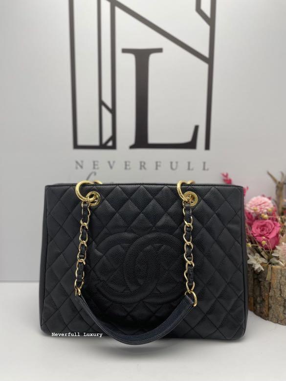 Chanel Black Caviar GST Leather Grand Shopping Tote in Black | Bag Religion
