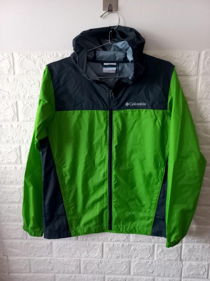 Columbia Gray Green Windbreaker Youth Size Large 14 16 Men s