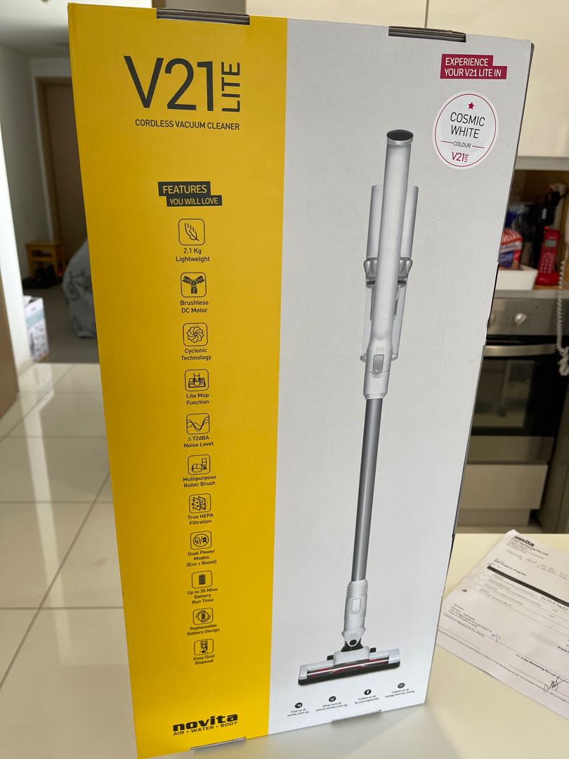 Cordless Vacuum Cleaner Novita V21 white, TV & Home Appliances, Vacuum