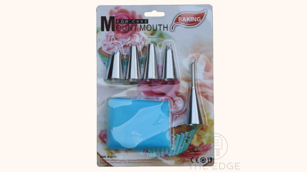 Decorating Tip Set - 5's (Category: Bakeware) located in Pasig City. Submitted by kitchenstarincorporated (Listing ID 1150676645, Image 1). Description: Decorating Tip Set - 5's Packaging Include: 5 x Nozzles 1 x Piping Bag Features: Perfect for decorating cup cake, cookie, baking, pastry, etc. Disposable forming and not easily deformed. Easy to use and clean with water before the first using. Seamless integrated design .