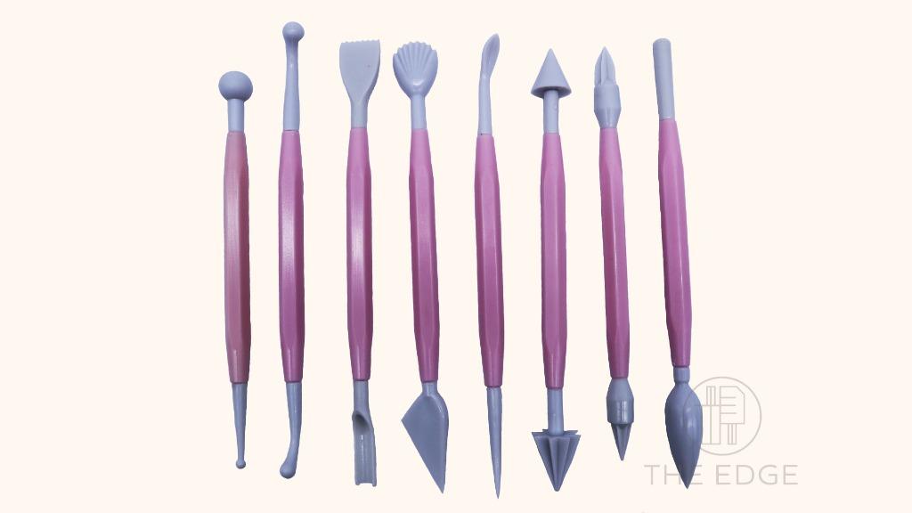 Fondant Modeling Set - 8 pcs. (Category: Bakeware) located in Pasig City. Submitted by kitchenstarincorporated (Listing ID 1150671324, Image 2). Description: Fondant Modeling Set - 8 pcs. Color: Pink, Light Pink, Yellow, Blue, Red Packaging Include: 1 x bone-shaped 1 x shell / blade-shaped 1 x Ball 1 x Scallop and comb-shaped Tool 1 x Bulbulous Cone Tool 1 x Tapered Cones 5/6 Star Tool 1 x Flower/Leaf Shaper Tool 1 x Serrated & Tapered Cone Tool.