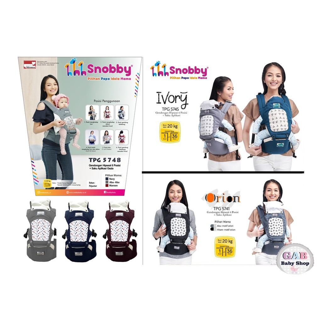 Gendongan Bayi Hipseat Snobby Baby Scots Cintaka