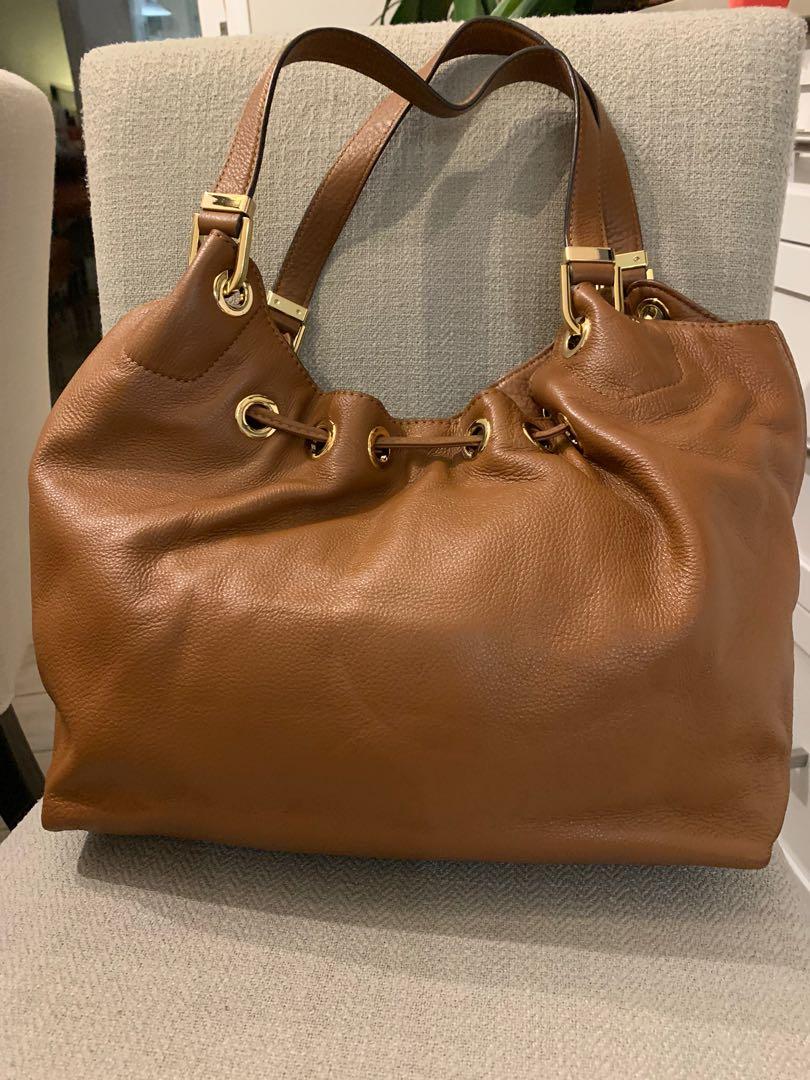 Genuine brown leather Michael Kohl tote bag Women s Fashion Bags