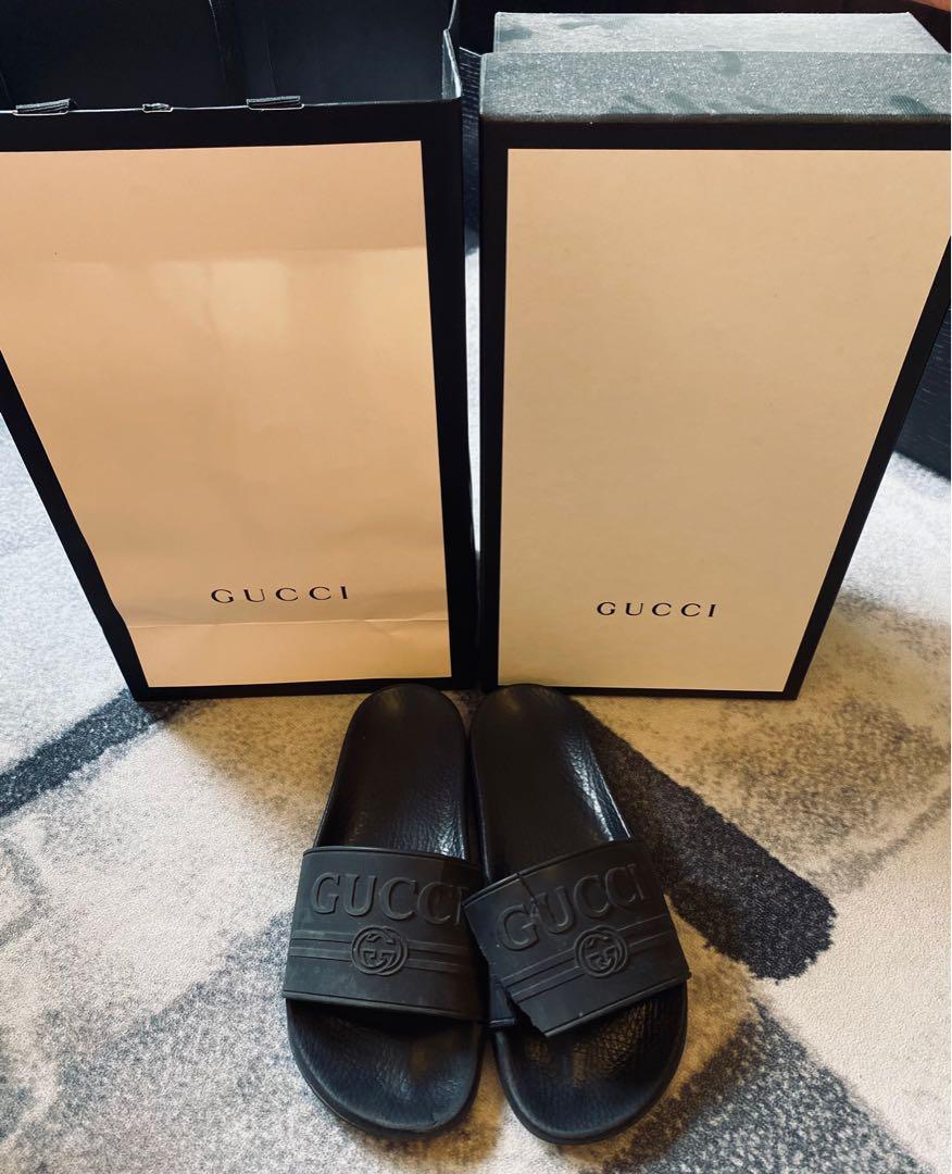 Gucci Slides (100% Authentic), Men's Fashion, Footwear, Flipflops and Slides  on Carousell