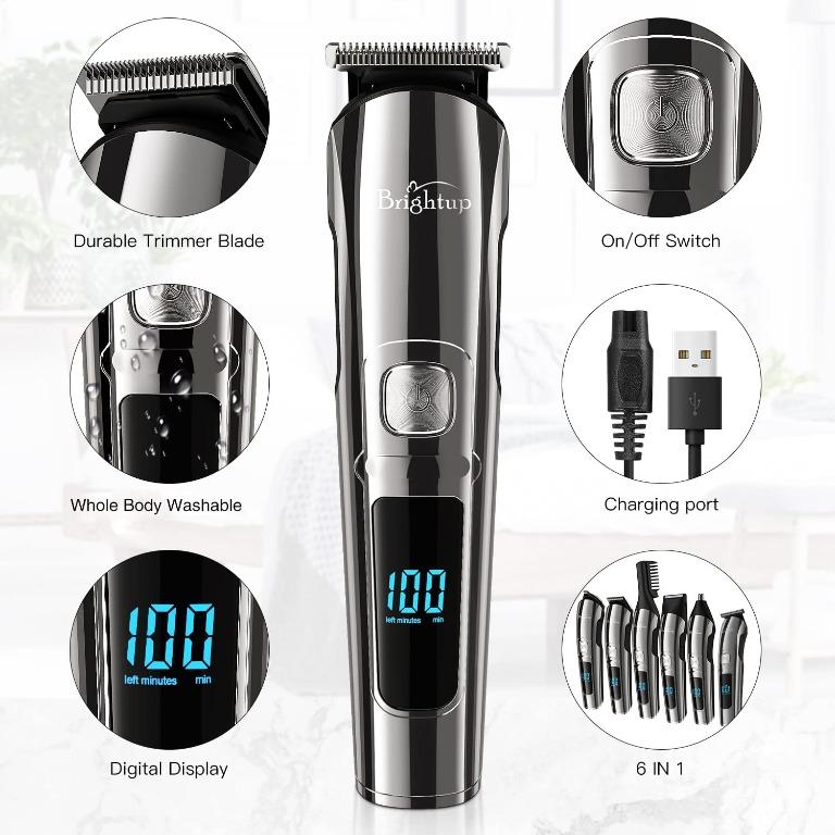 Hair Clippers for Men Cordless Beard Trimmer Men Grooming Kit Body Groomers Facial Nose Ear Trimmers, All in 1 Multi Professional Hair Trimmer Set Waterproof, USB Rechargeable LED Display, Beauty Hair Clippers for Men Cordless Beard Trimmer Men Grooming Kit Body Groomers Facial Nose Ear Trimmers, All in 1 Multi Professional Hair Trimmer Set Waterproof, USB Rechargeable LED Display, Beauty
