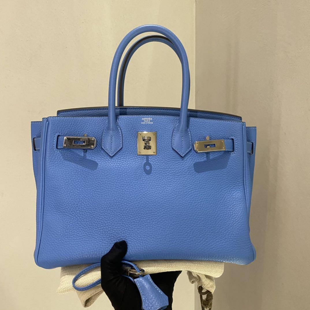 Hermes birkin 25 blue atoll togo Ghw, Luxury, Bags & Wallets on Carousell