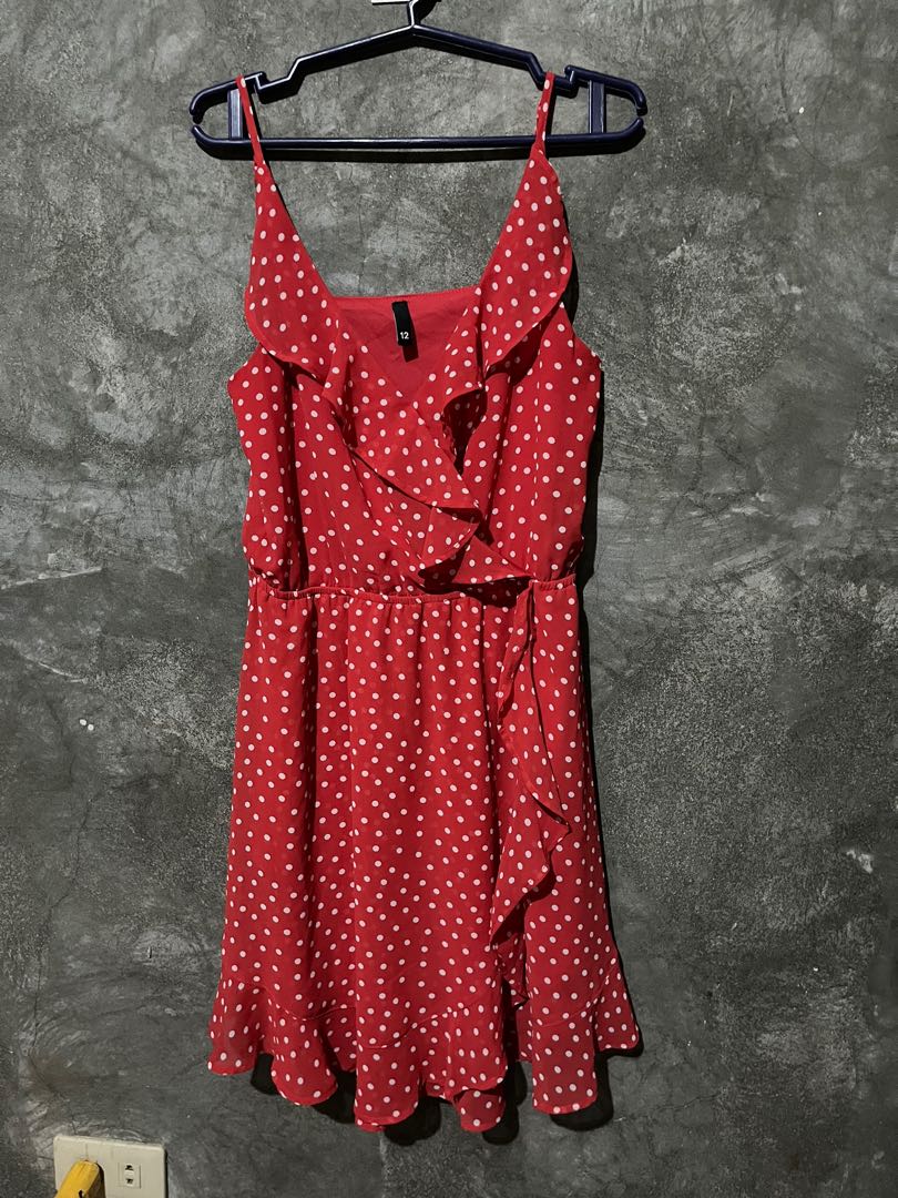 H&m red deals polka dot dress