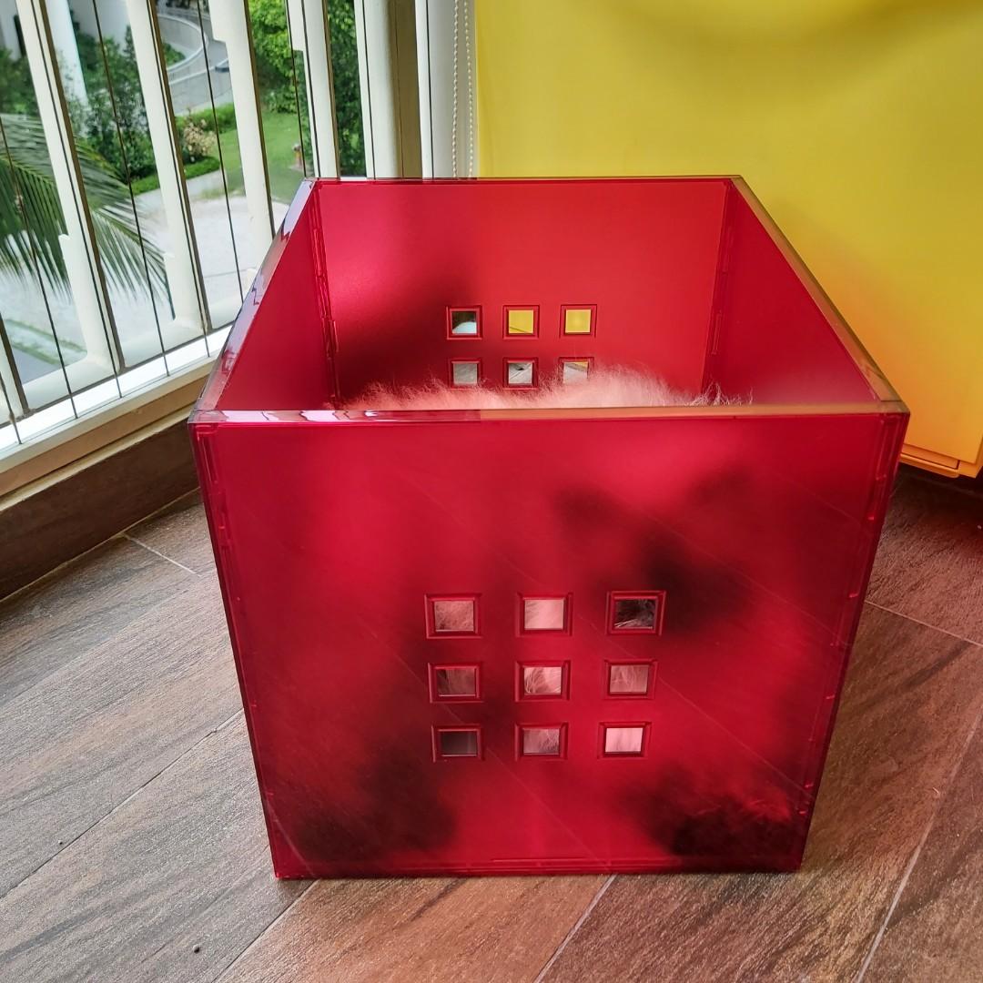 Ikea Lekman Red Cubic Box, Furniture & Home Living, Home Improvement