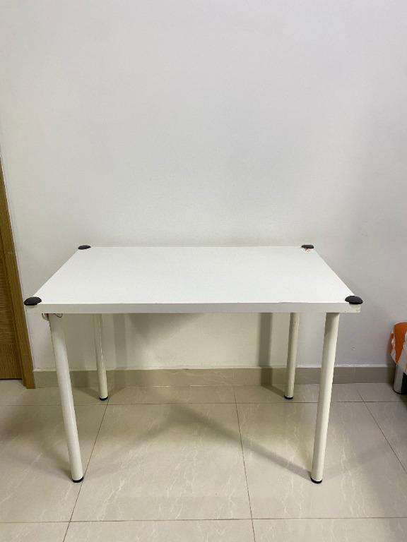 Ikea White Table, Computer Table, Study Desk, LINNMON/ADILS 100x60 cm, Furniture & Home Living