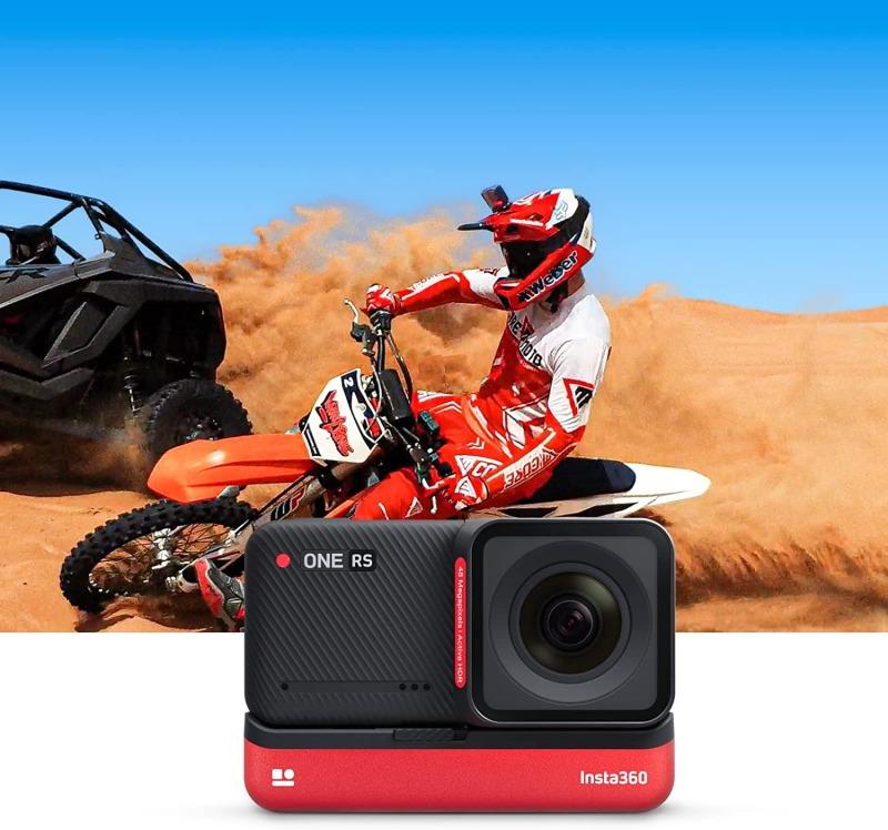 Insta360 ONE RS Twin Edition + Motorcycle Mount Bundle Kit (4k +