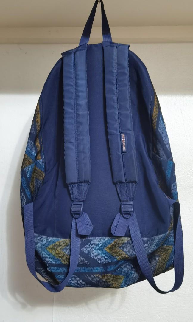 Jansport Blue Zigzag Backpack Men s Fashion Bags Backpacks on