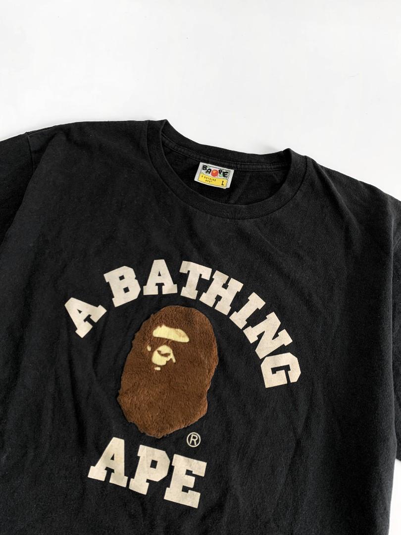 Kaos BAPE Towel Logo Made In Japan Fesyen Pria Pakaian Atasan
