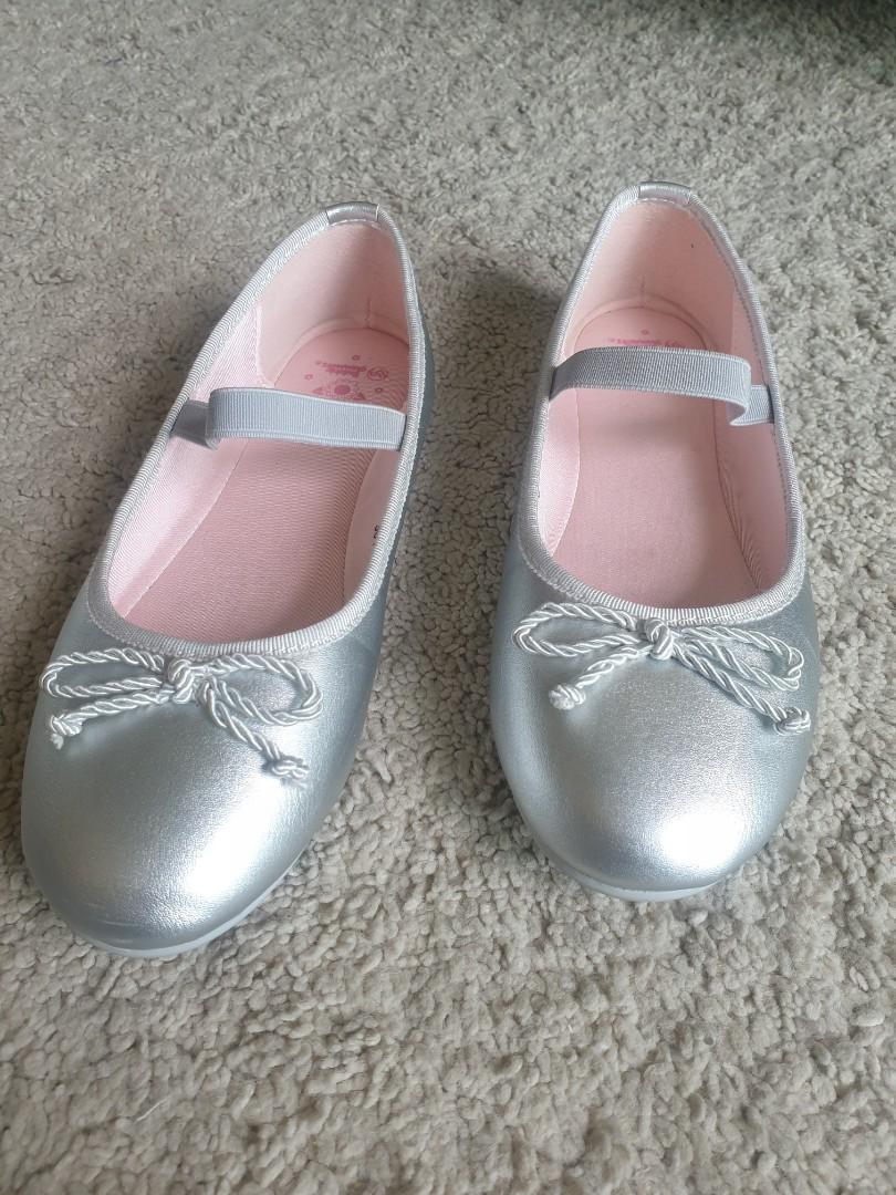 Girls silver discount ballet shoes