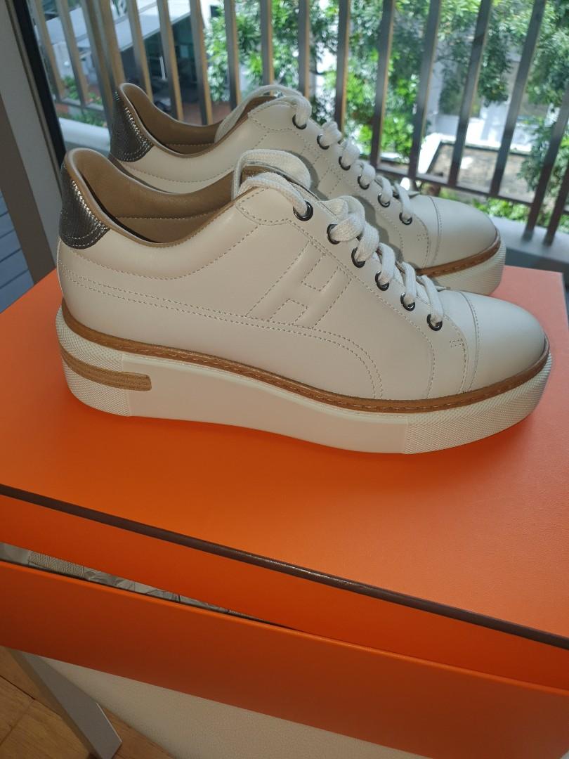 Hermes polo sneakers white top