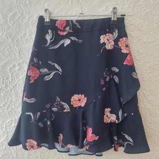Navy floral skirt