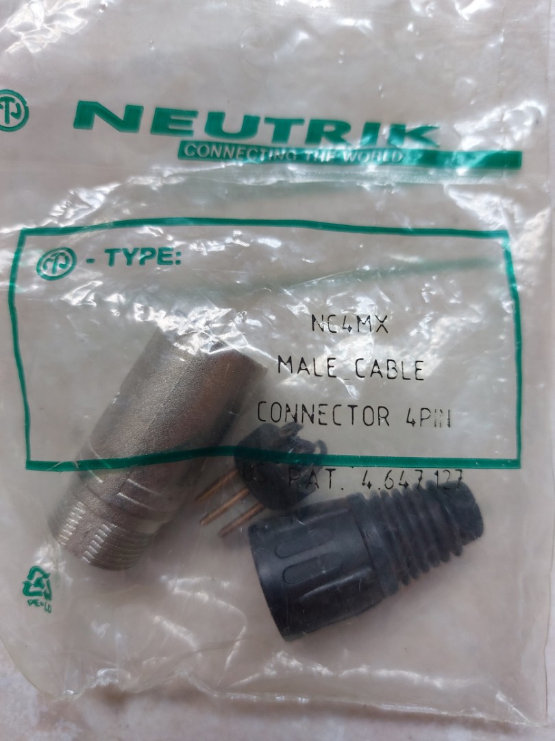 Neutrik XLR 4 pin connector, Audio, Portable Audio ...