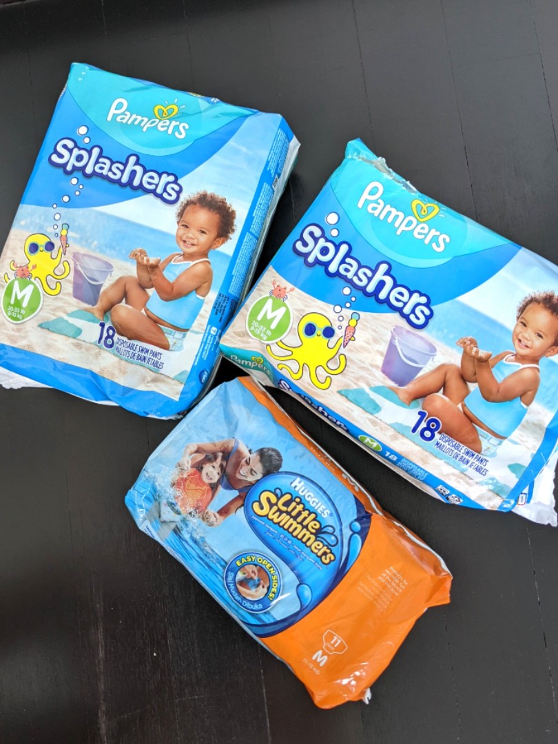 NEW 2x 18pcs Pampers Splashers swim diapers M Made in USA