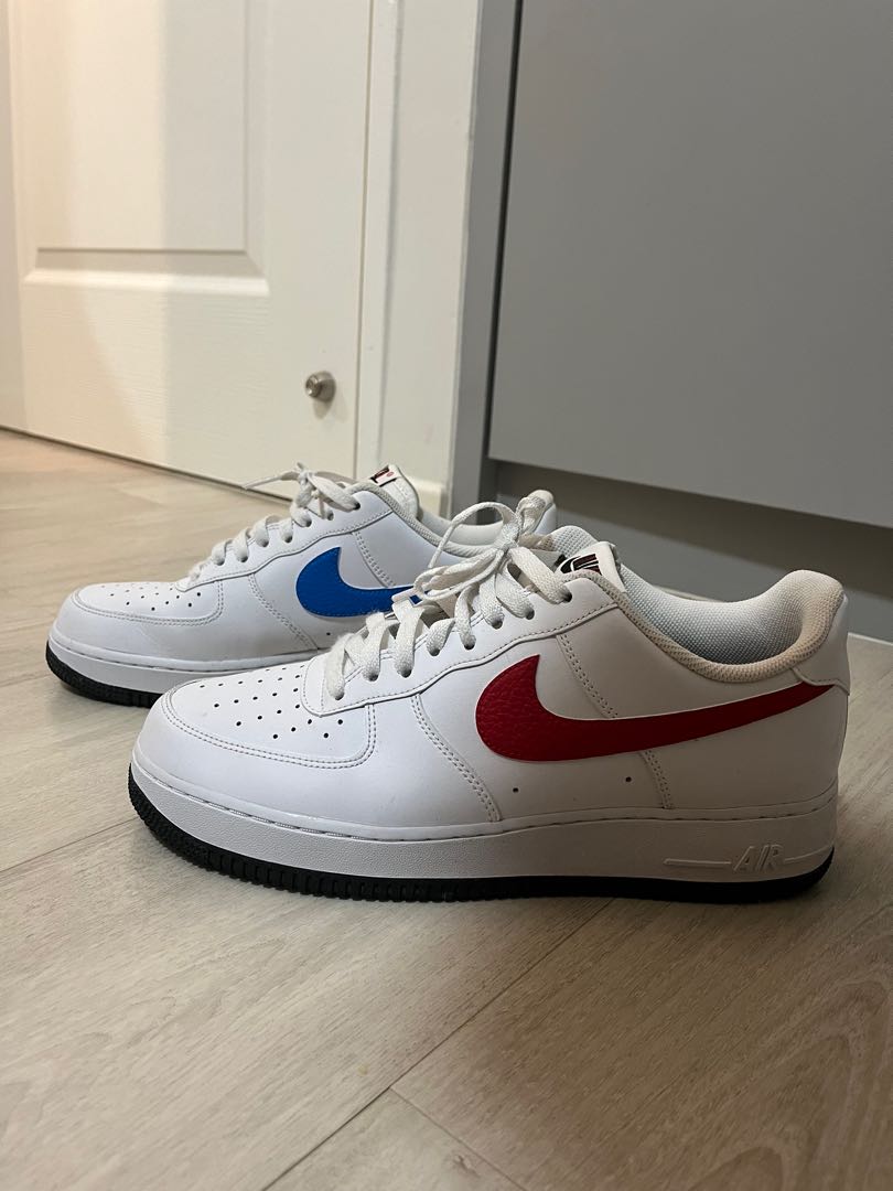 Nike air force one blue and red sale