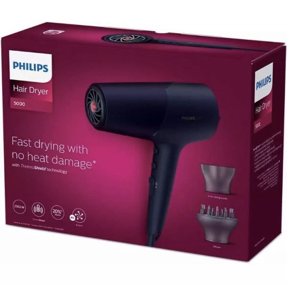 Philips Hair Dryer 5000 with diffuser, Beauty & Personal Care, Hair on