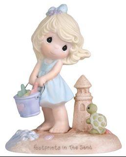 SALE! Precious Moments Gift of Love Collection 1989 "Footprints in the Sand" Girl Turtle Beach Figurine