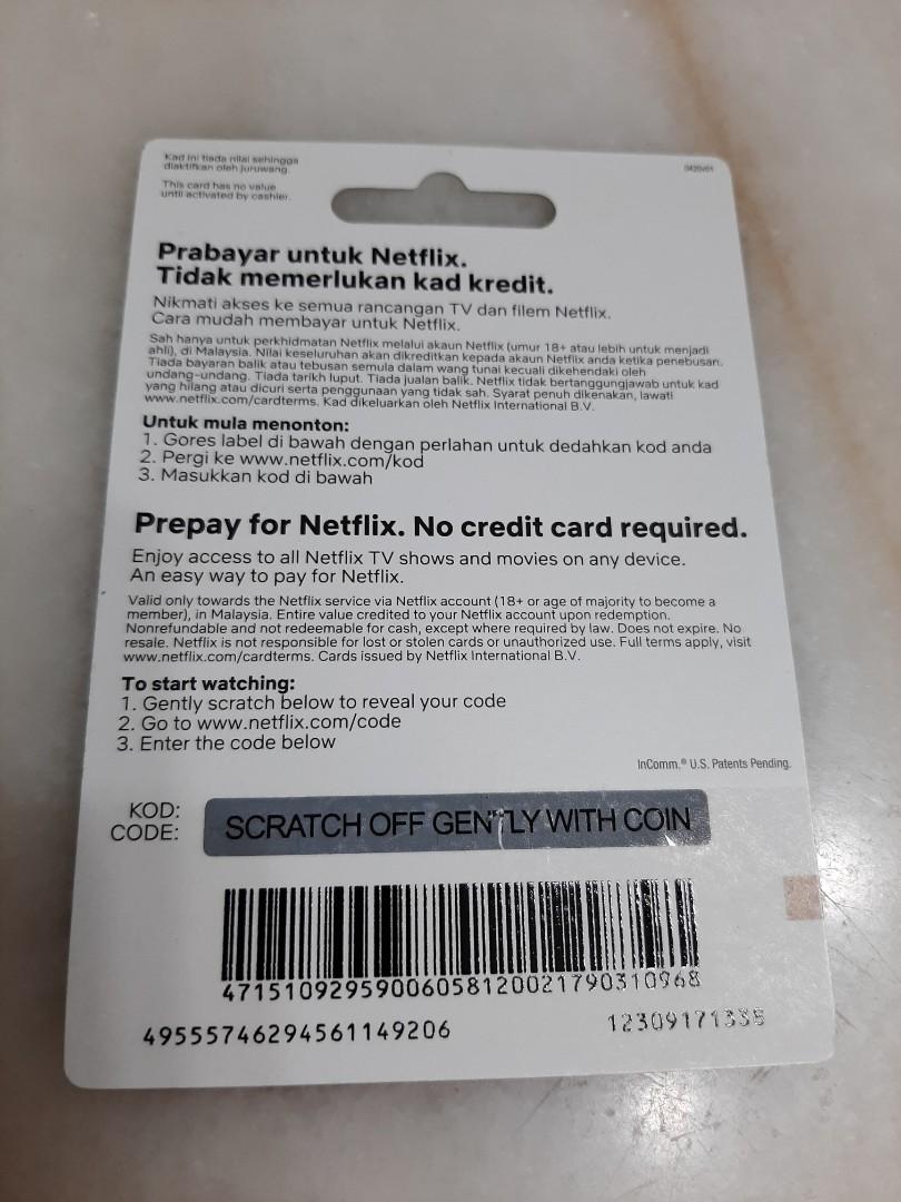 RM100 Netflix prepaid card, Tickets & Vouchers, Store Credits ...
