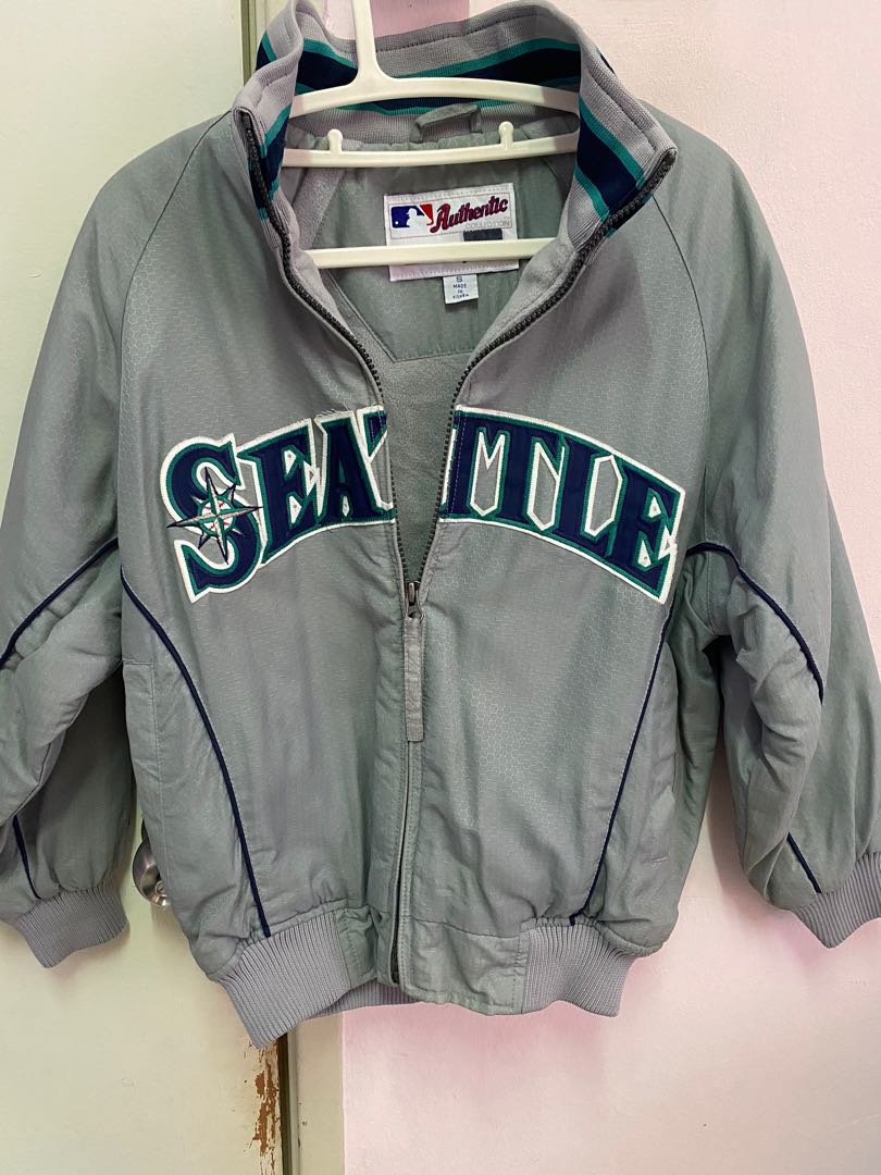 Seattle Mariners Majestic Satin Bomber Jacket Size 2XL Cooperstown