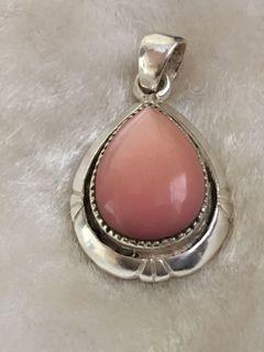 Pink Jade Silver Pendant