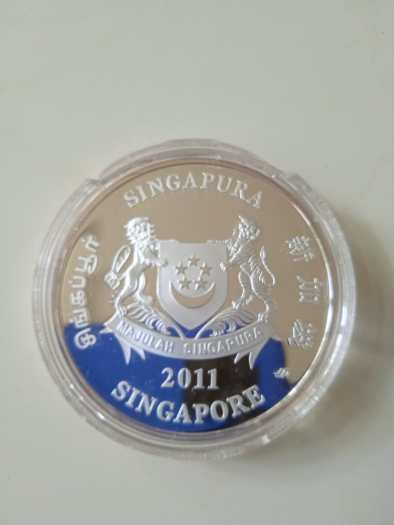 Singapore mint 2011 silver piedfort proof coin, Hobbies & Toys
