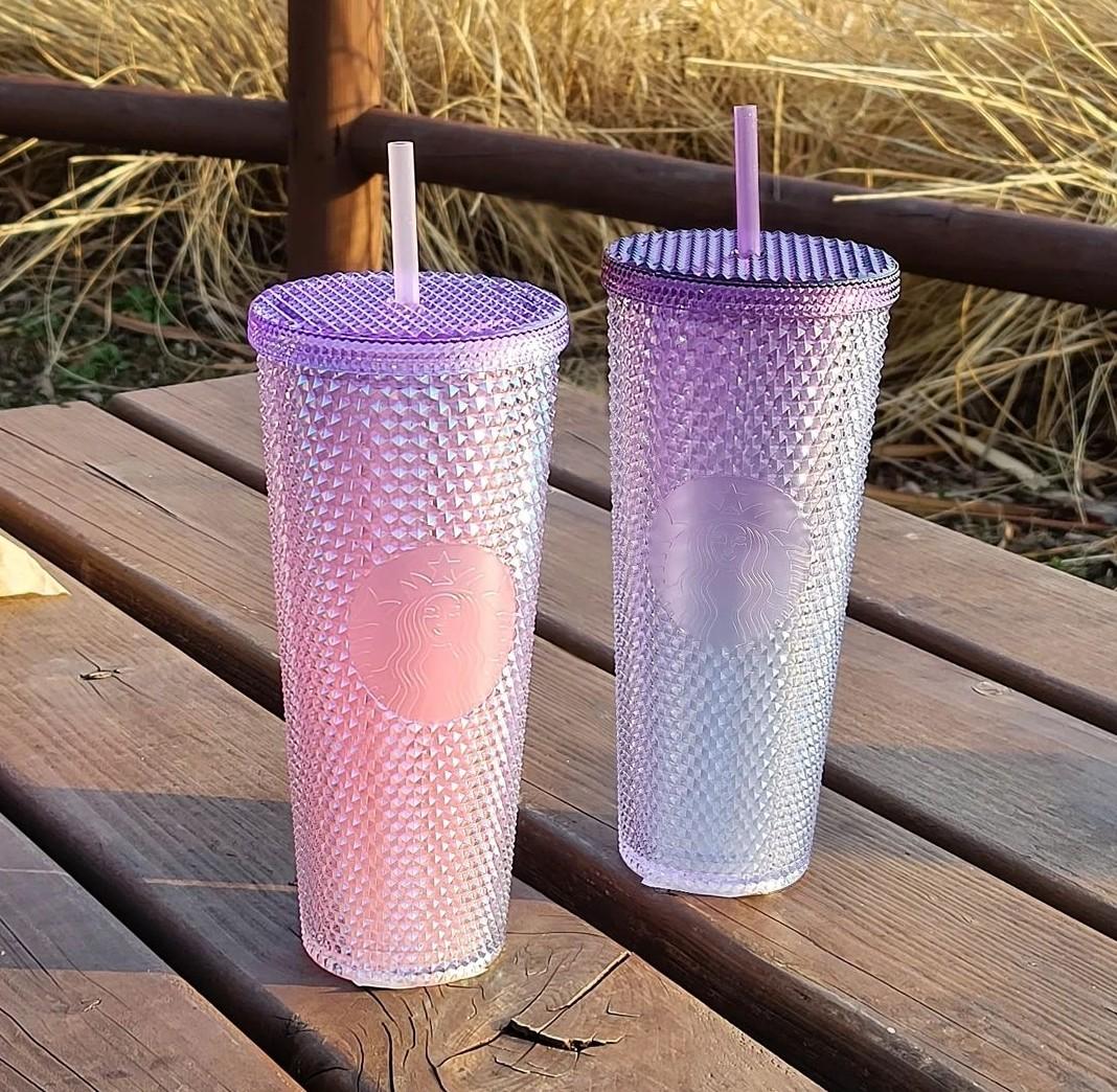 Starbucks Korea Cherry Blossom Pink Beam Stud Cold Cup (1st pic right