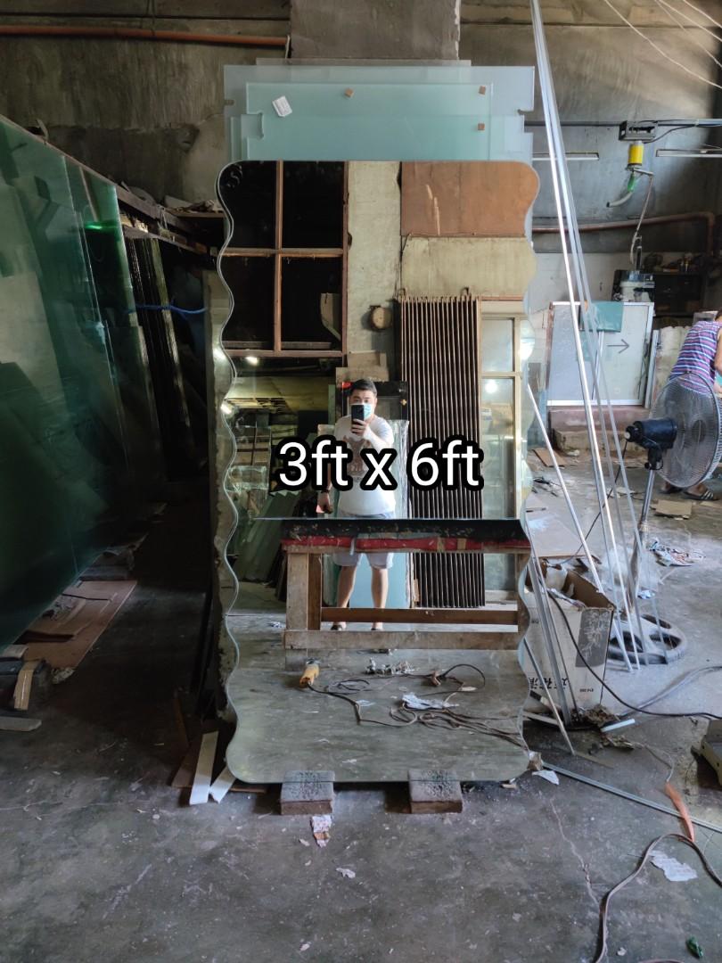 Super wavy frameless mirror (Category: Mirrors) located in Malabon City. Submitted by mirrors.ph (Listing ID 1150632684, Image 1). Description: Super wavy frameless mirror using 6mm thick copper free lead free mirror polished edges Size: 3ft x 6ft P3600 Customize sizes and shapes are welcome..