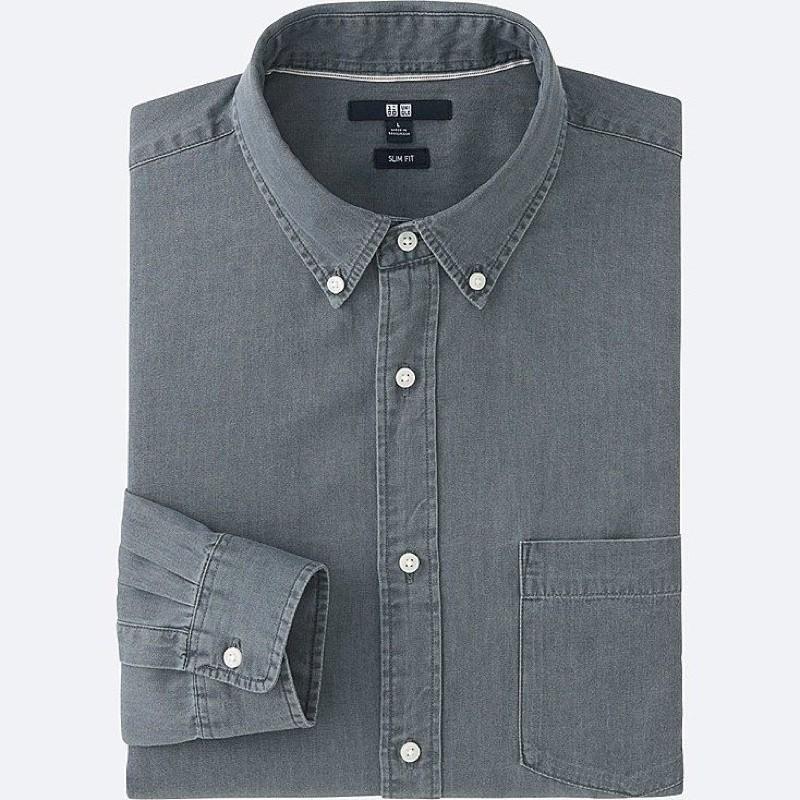 UNIQLO MEN Denim Slim Fit Long Sleeve 
