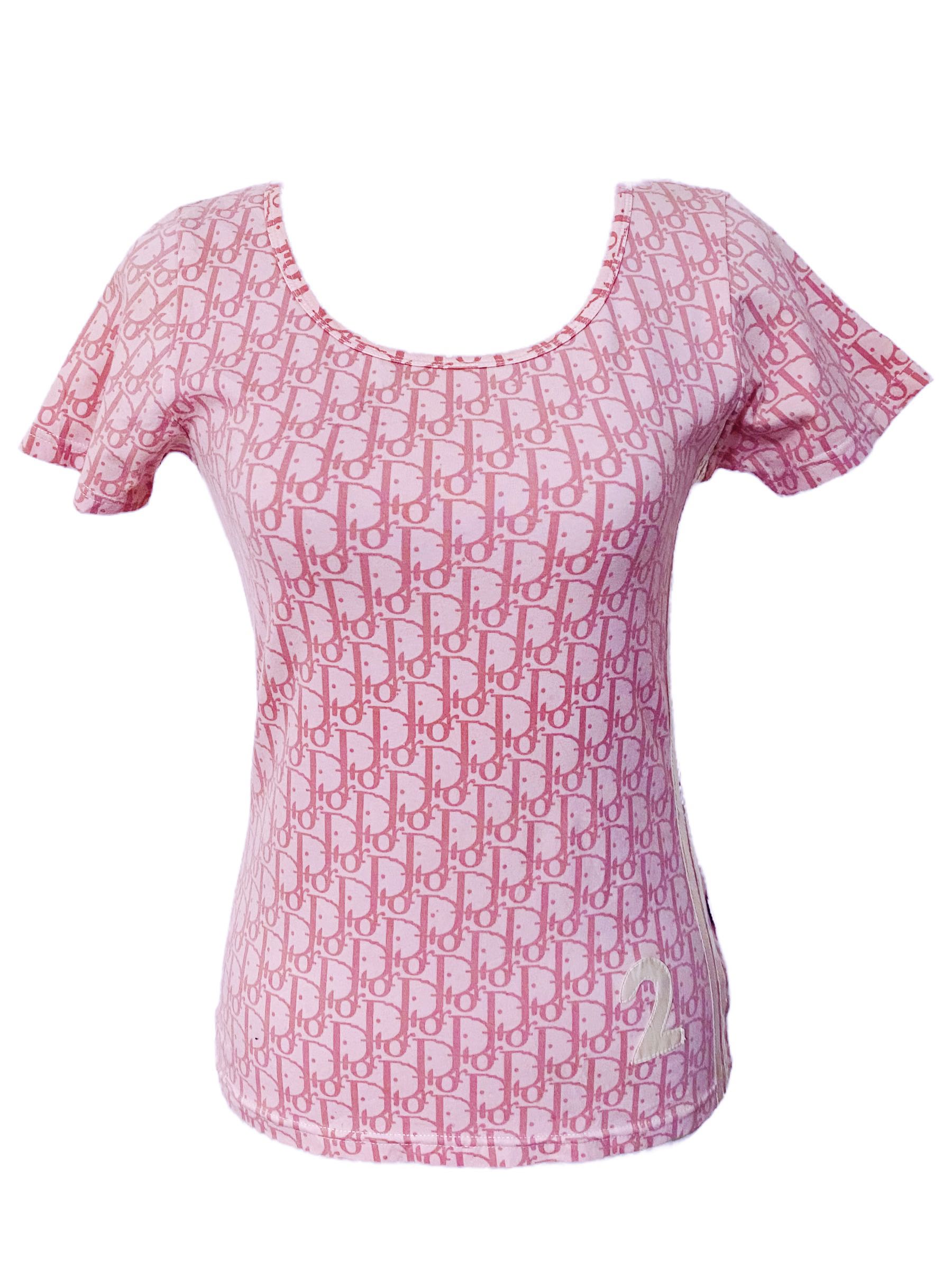 Dior Pink Monogram Rainbow Graphic T-Shirt Top – Entourage Vintage