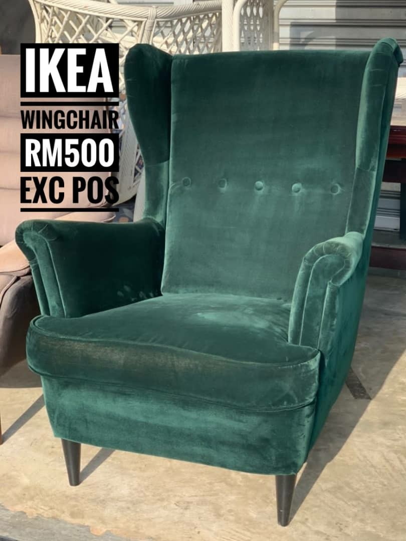 Wingchair Ikea Dark Green, Furniture & Home Living, Furniture, Chairs on Carousell