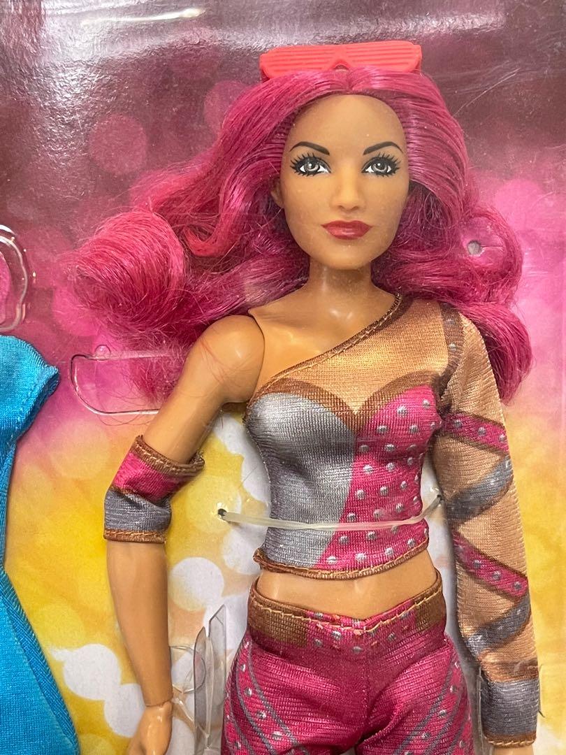 WWE Superstars Sasha Banks 12 inch doll with articulation and 2 outfits Barbie Mattel
