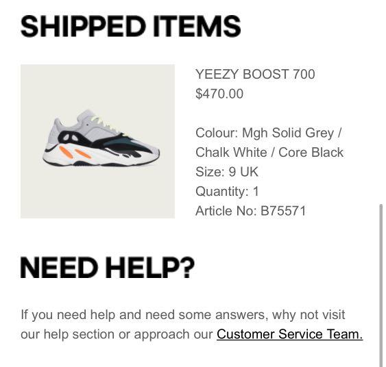 Yeezy boost 700 sizing chart hot sale