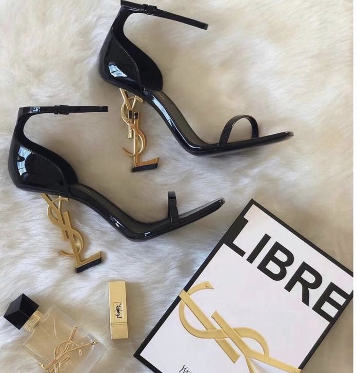 Ysl sales gold heels