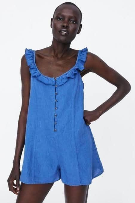 Repriced ZARA Soft Denim Playsuit Romper Women s Fashion