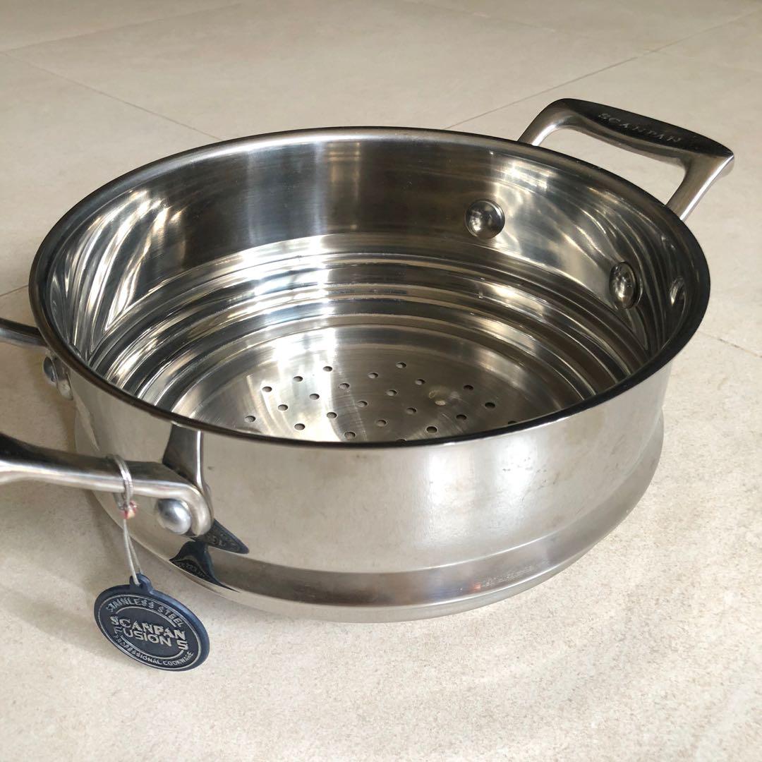 Heavy Stainless Steel Multi Steamer Insert with Glass Lid for 16 18 & 20cm pans 