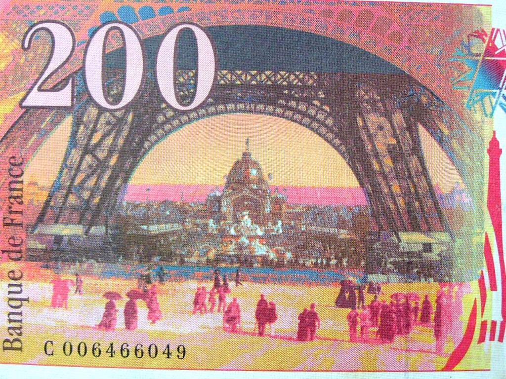 鈔票-1996年法國銀行著名建築師艾菲爾Eifel肖像及艾菲爾鐵塔200法郎鈔票, 興趣及遊戲, 收藏品及紀念品, 錢幣- Carousell