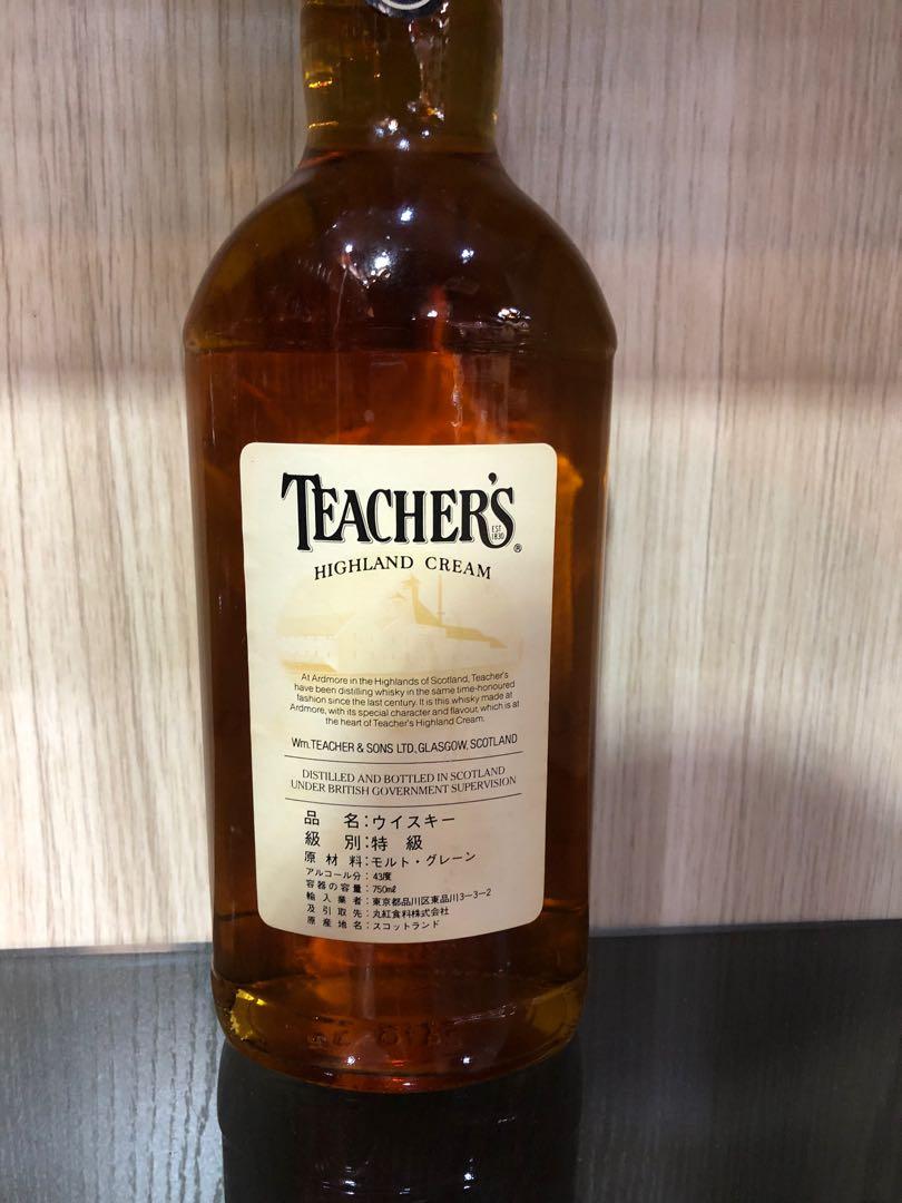 80年代Teacher's Highland Cream Scotch Whisky 750ml 43%, 嘢食& 嘢飲