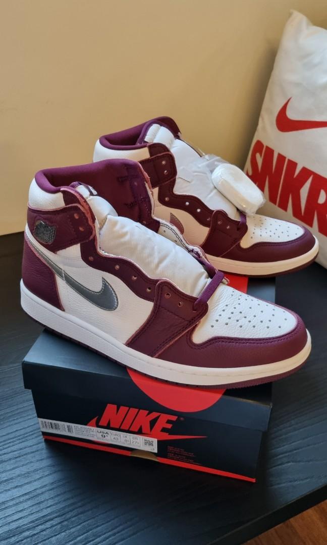 black dark beetroot jordan 1 footlocker