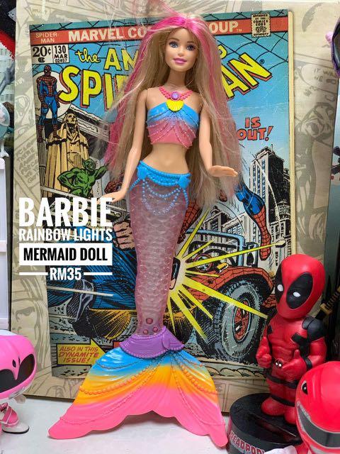 Barbie rainbow lights mermaid doll clearance