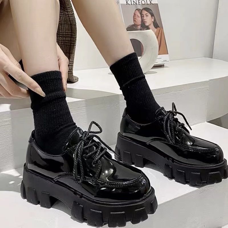 Womens black chunky online shoes