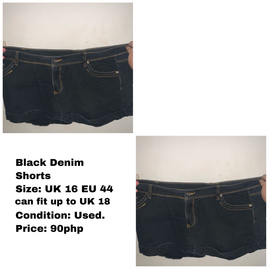 Black Denim Shorts Plus Size, Women's 