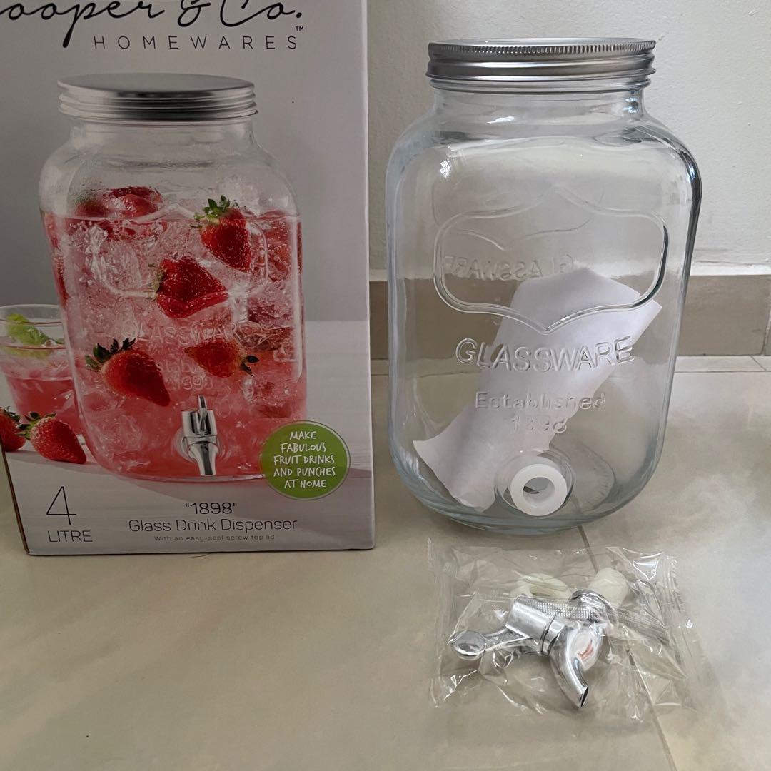 BN Glass jar water dispenser 4L, TV & Home Appliances, Kitchen