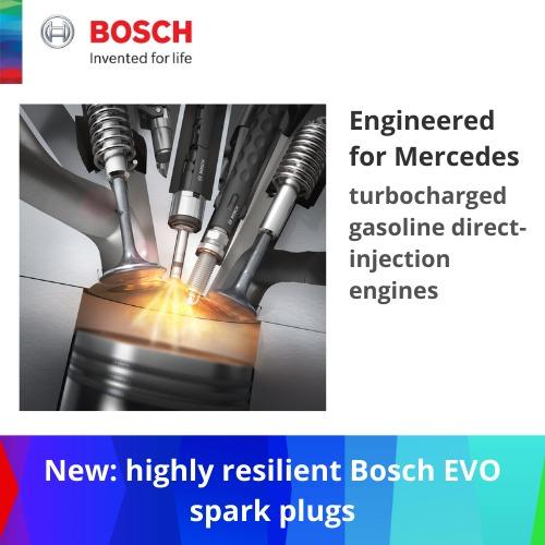 BOSCH EVO Spark Plugs for Mercedes A, B, C, CLA, GLA, GLC (set of 4 pcs