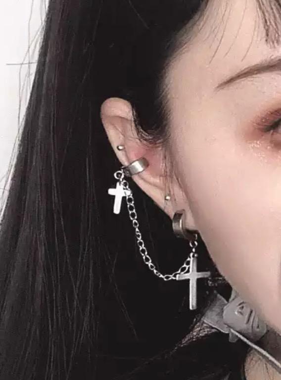 Dangle on sale huggie earrings