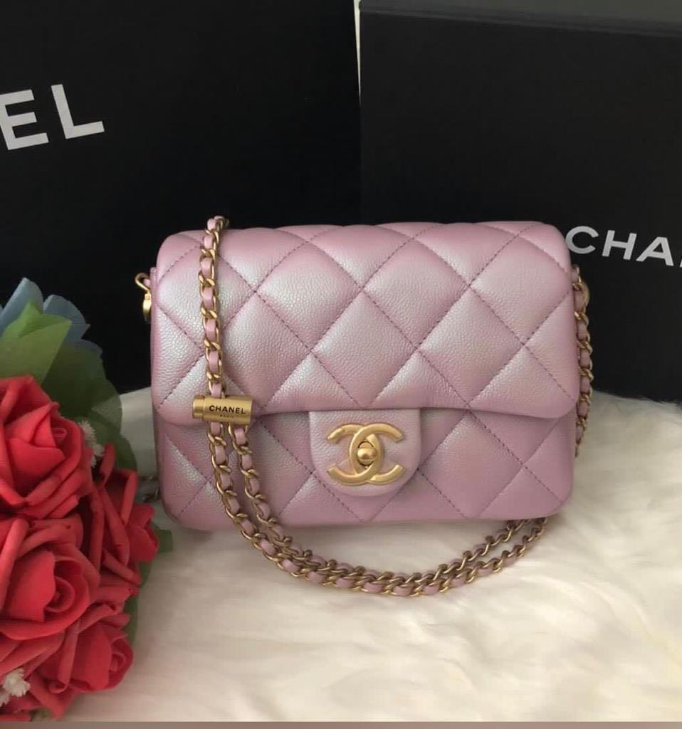 CHANEL 21K My Perfect Mini Pearl & Leather Strap *New - Timeless