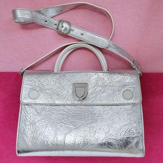Christian Diorever tote silver bag